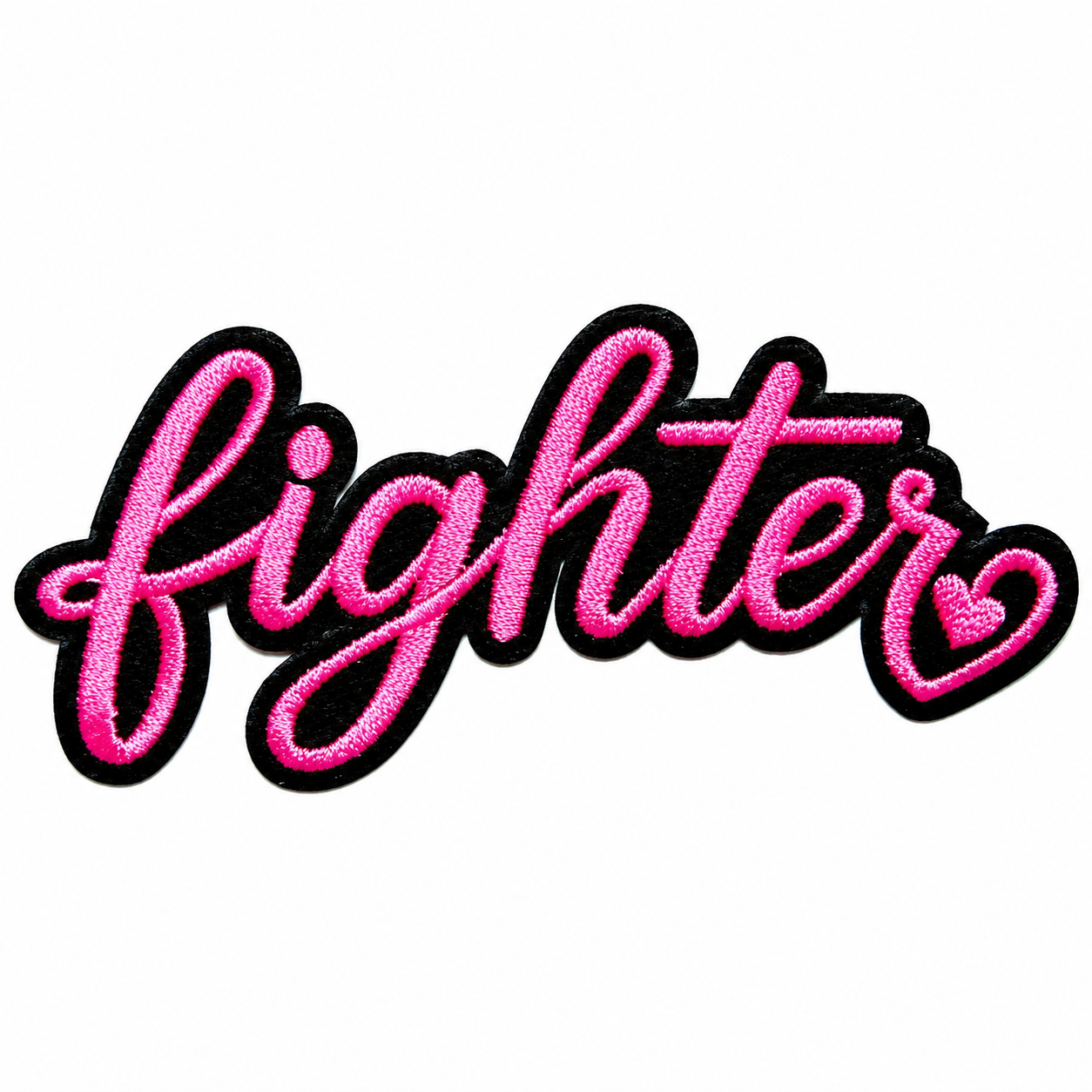 Fighter breast cancer awareness patch - EmbroideredIron On Patch 3.5”