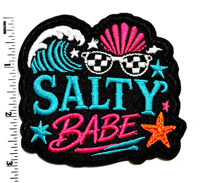 Salty Babe patch - Embroidered Iron On Patch 3.5”