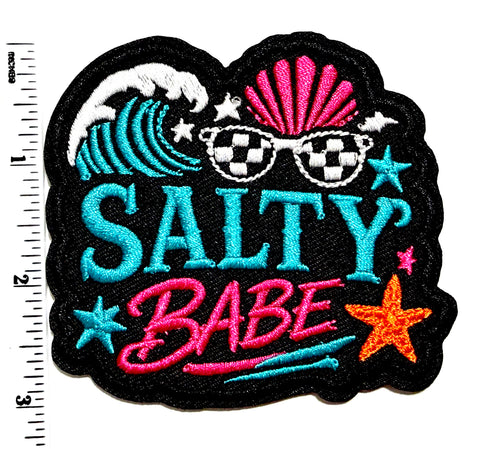 Salty Babe patch - Embroidered Iron On Patch 3.5”