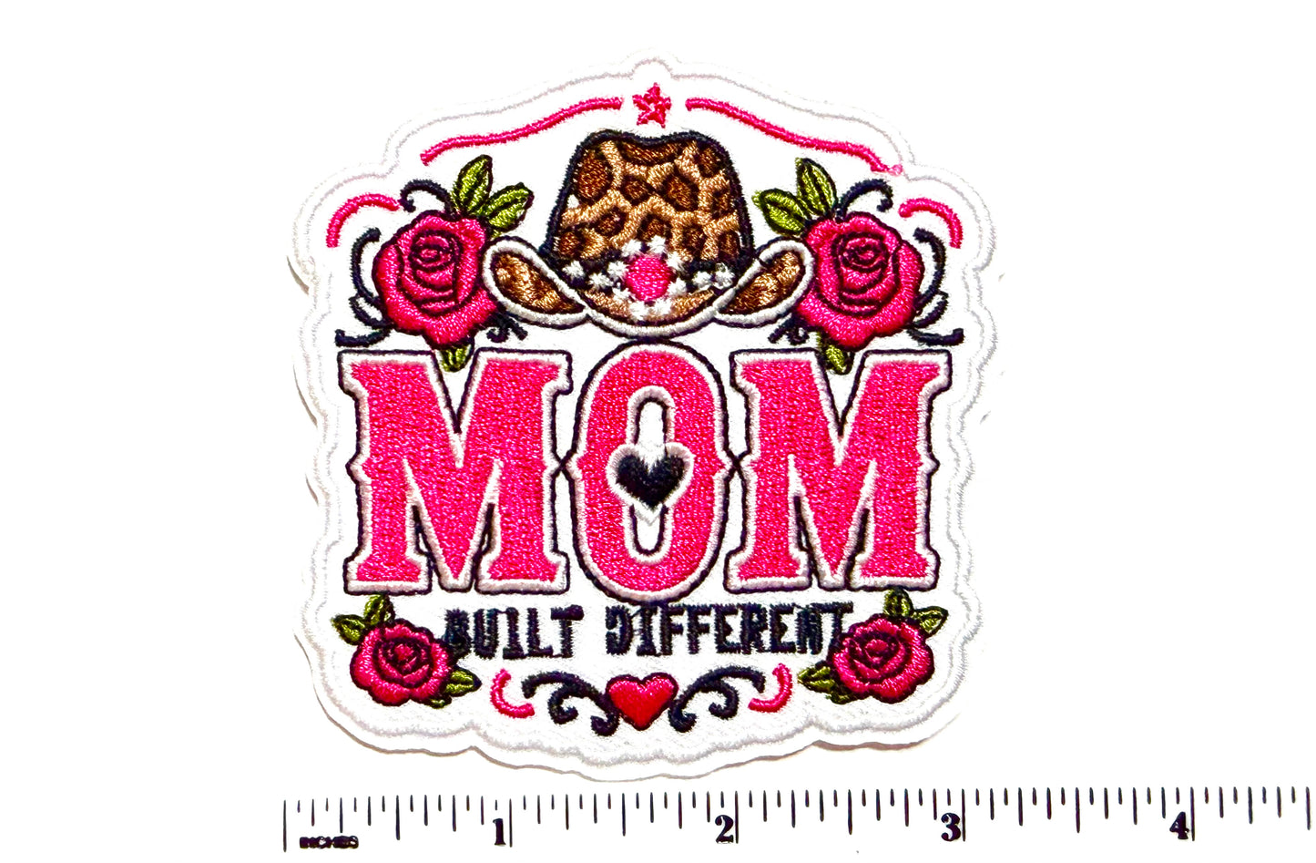 Mom, Built Different patch - Embroidered Iron on patch 3”