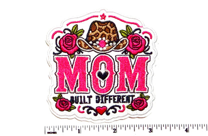 Mom, Built Different patch - Embroidered Iron on patch 3”