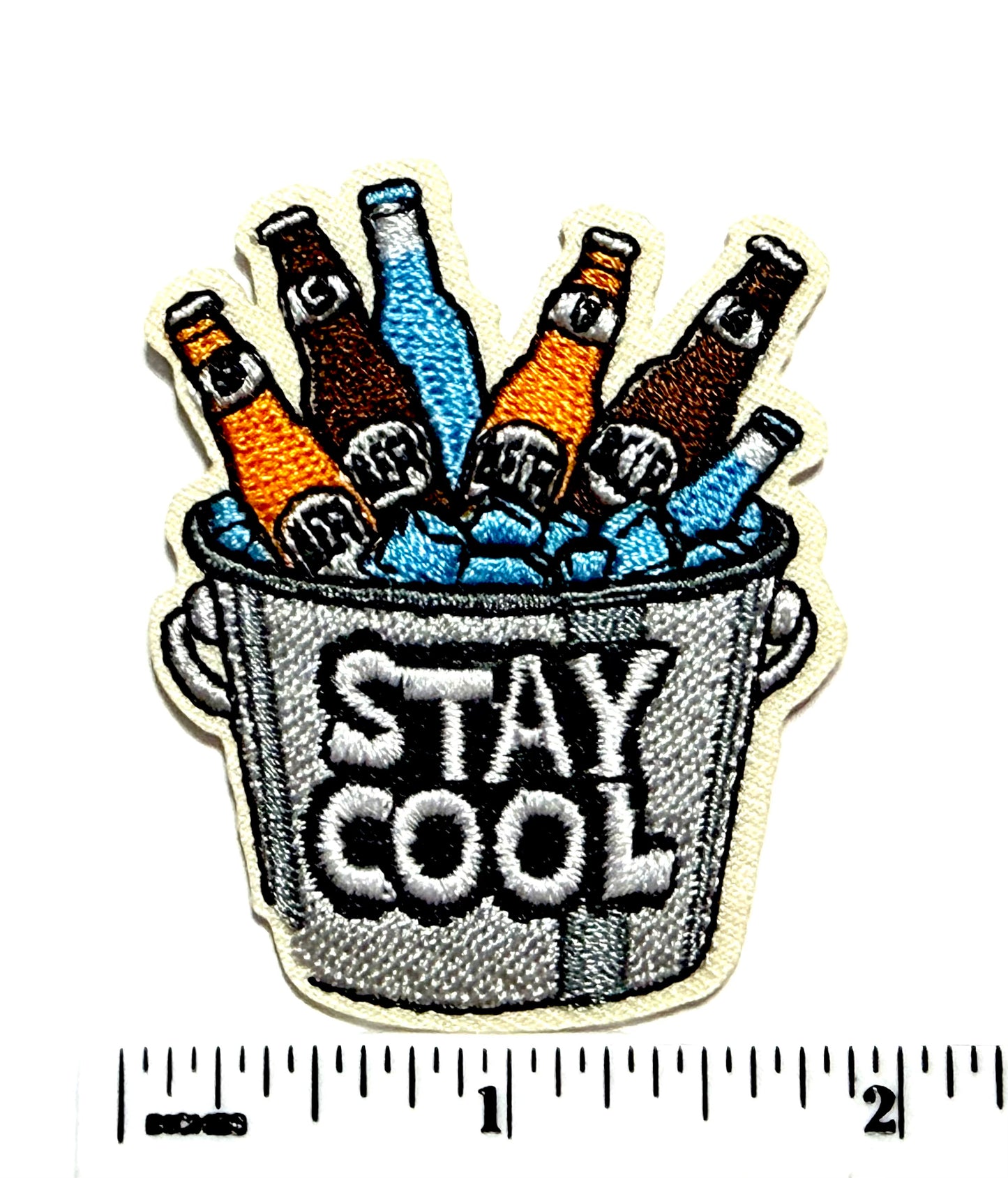 Bucket of Beers filler patch - Embroidered DIY Iron on Patch 2.25”