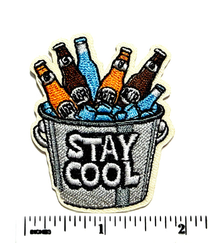 Bucket of Beers filler patch - Embroidered DIY Iron on Patch 2.25”