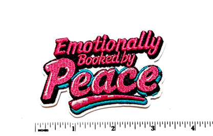 Emotionally Booked by Peace patch- Embroidered Iron on patch 3.25”