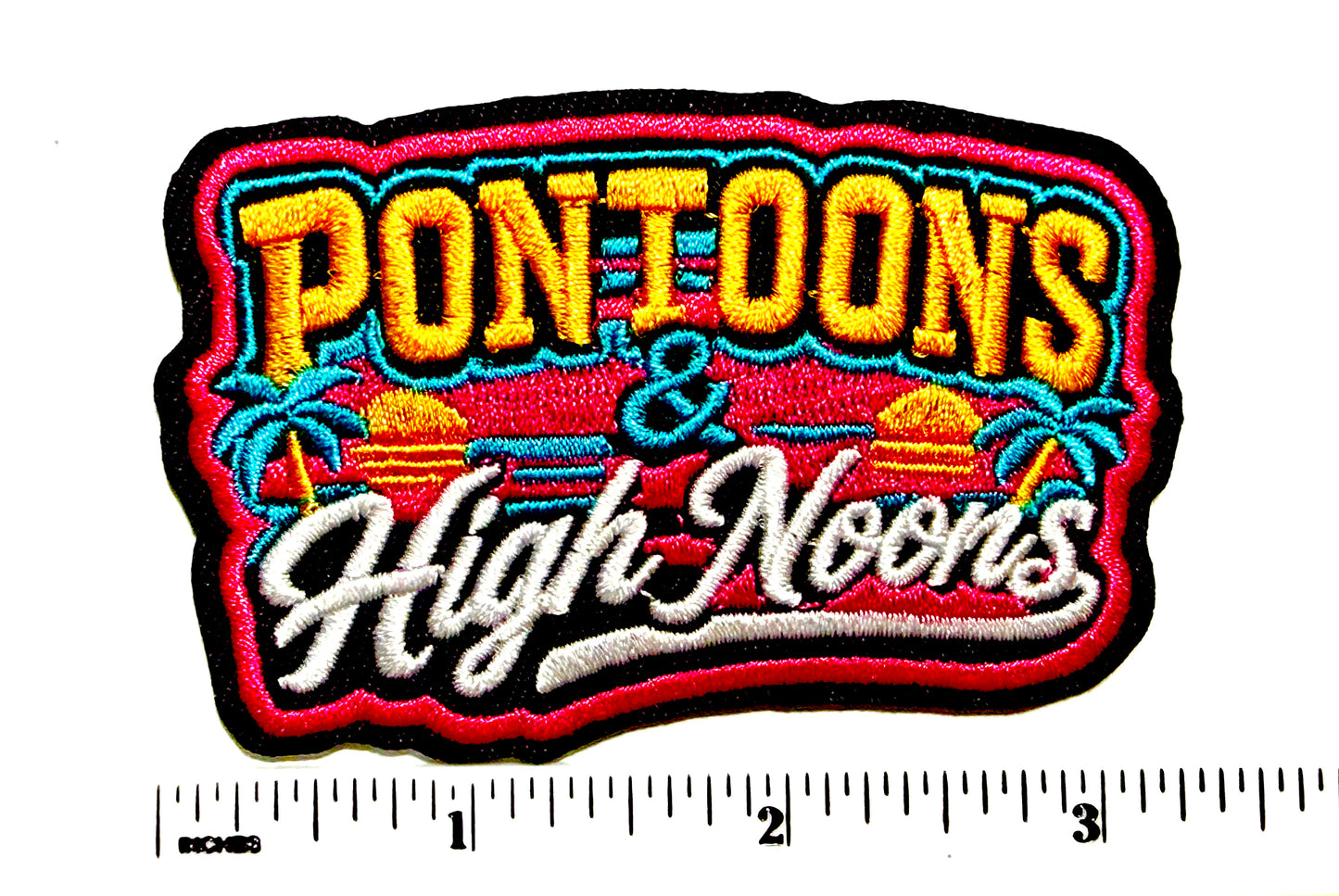 Pontoons & High Noons patch - Embroidered Iron On Patch 3.25”
