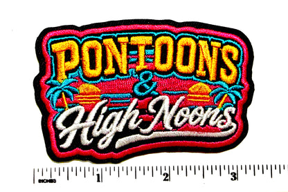 Pontoons & High Noons patch - Embroidered Iron On Patch 3.25”