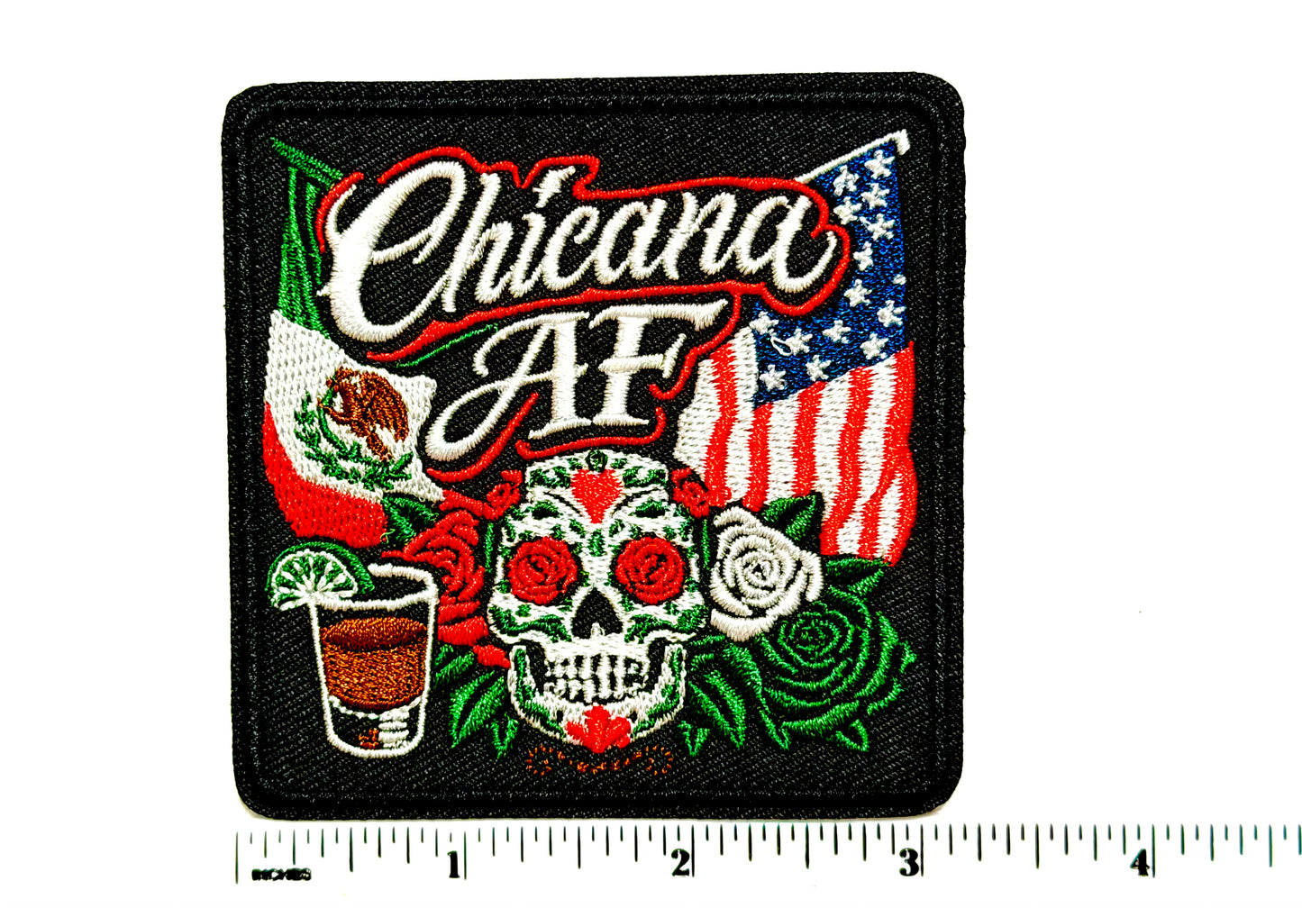 Chicana AF patch - Embroidered Iron On patch 3”