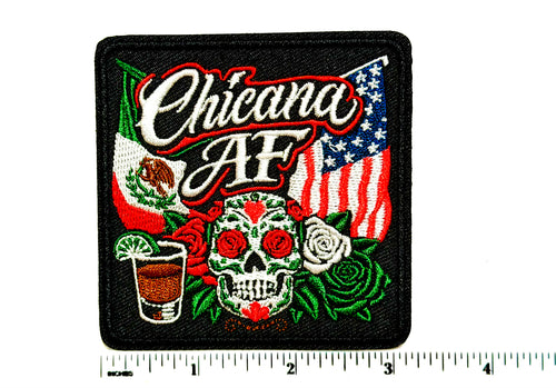 Chicana AF patch - Embroidered Iron On patch 3”