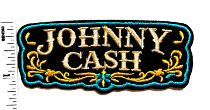 Johnny Cash patch- Embroidered Iron On Patch 3”