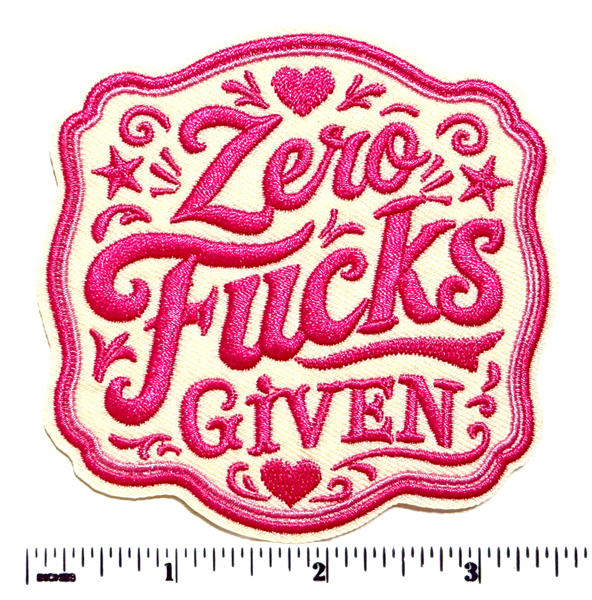 Zero Fucks Given patch - Embroidered DIY Iron on patch 3.25”