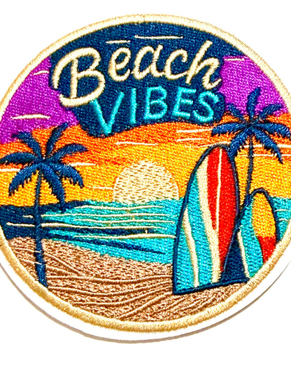 Beach Vibes - Embroidered Iron On Patch 3”