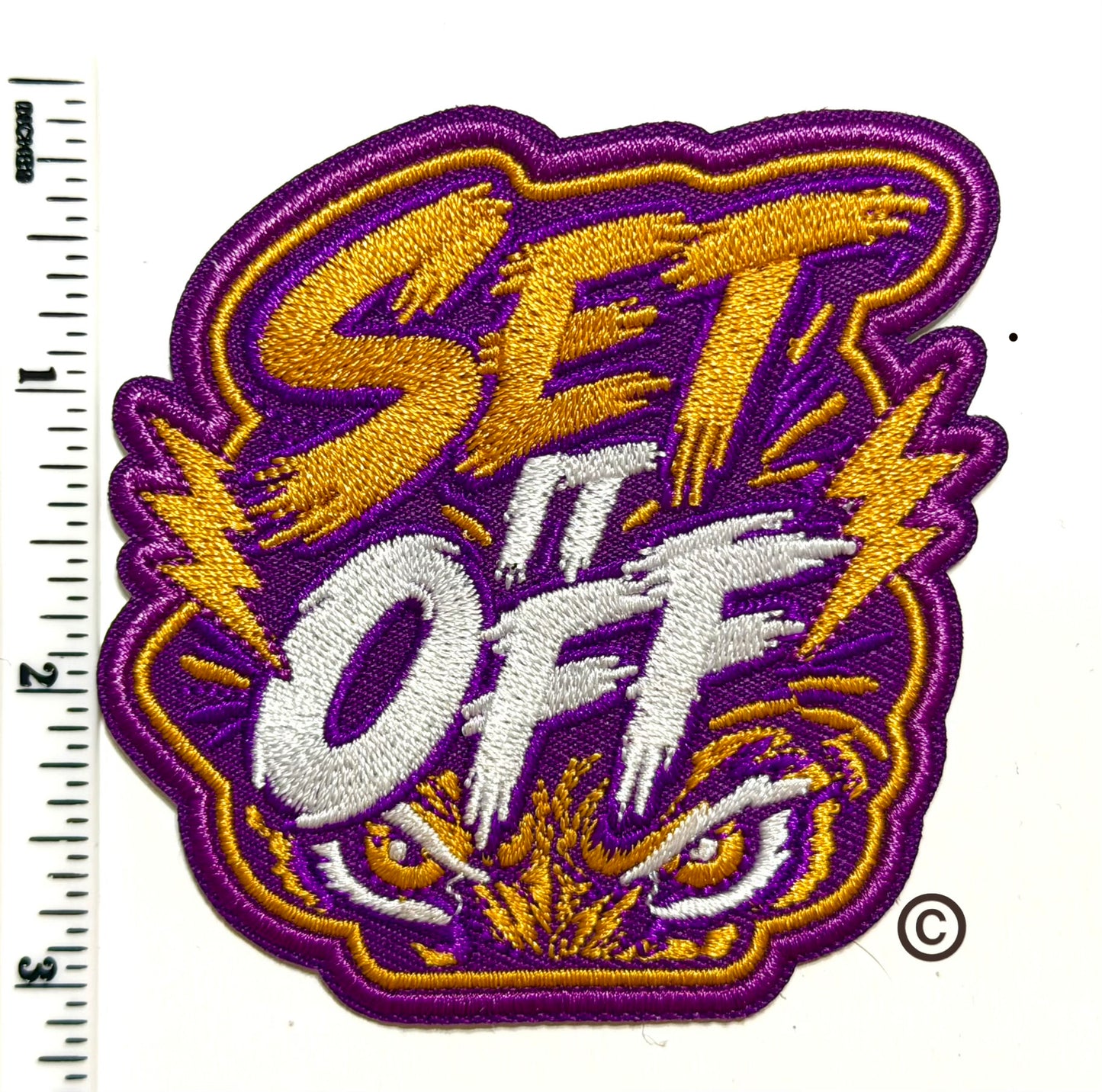 Set it Off Purple & Gold Tigers patch - Embroidered Iron on patch 3”