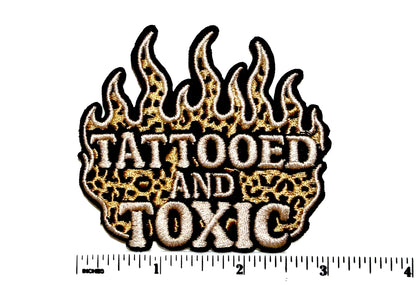 Tattooed and Toxic leopard print patch - Embroidered Iron On Patch 3”