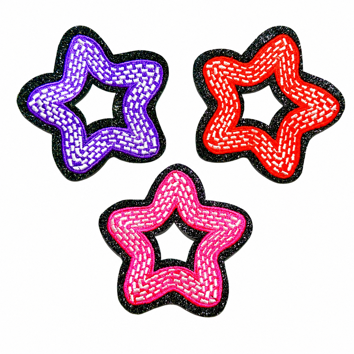 Star cut out patches - Embroidered DIY Iron on patch 3”