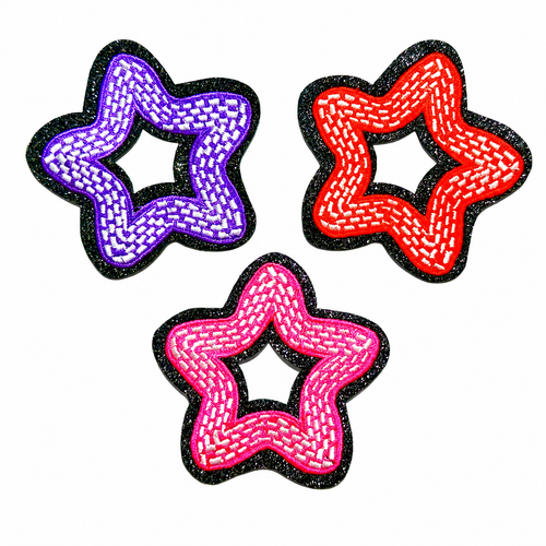 Star cut out patches - Embroidered DIY Iron on patch 3”