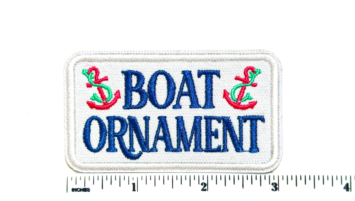 Boat Ornament patch - Embroidered Iron On Patch 3”