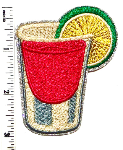 Shot Glass with Lime patch - Embroidered Iron on patch 3”