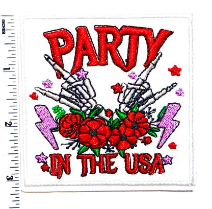 Party in the USA patch - Embroidered Iron On Patch 3”
