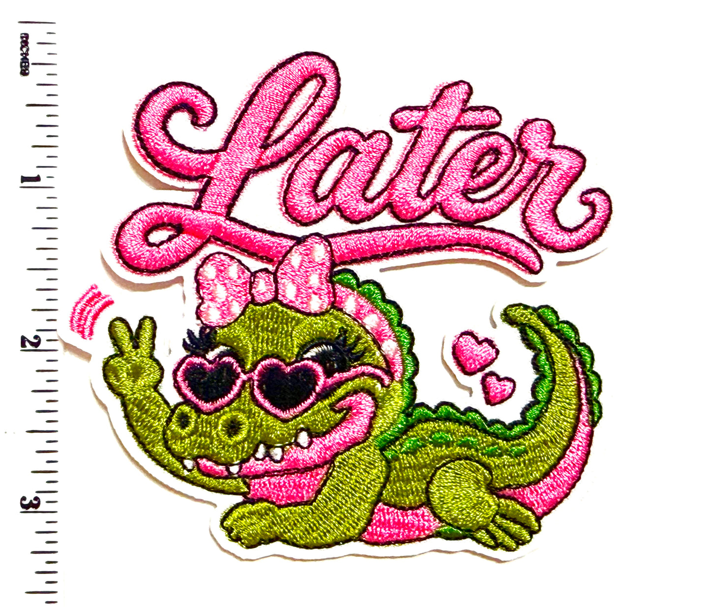 Later Gator patch - Embroidered Iron On Patch 3.5”