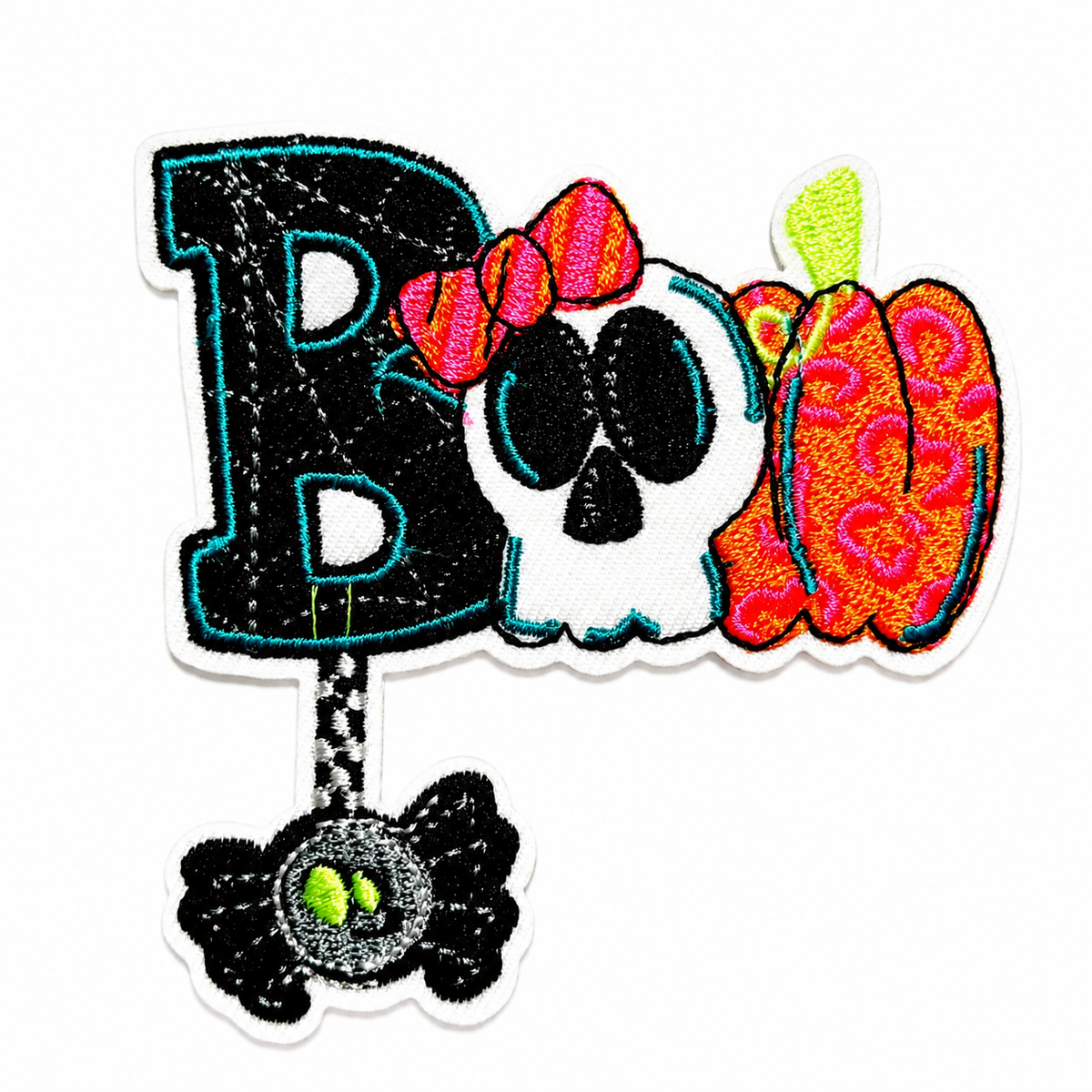 Boo Halloween patch - Embroidered Iron on patch 3.25”