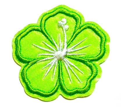 Hibiscus Flowers - Embroidered Iron On Patches 2”