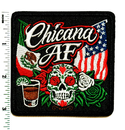 Chicana AF patch - Embroidered Iron On patch 3”