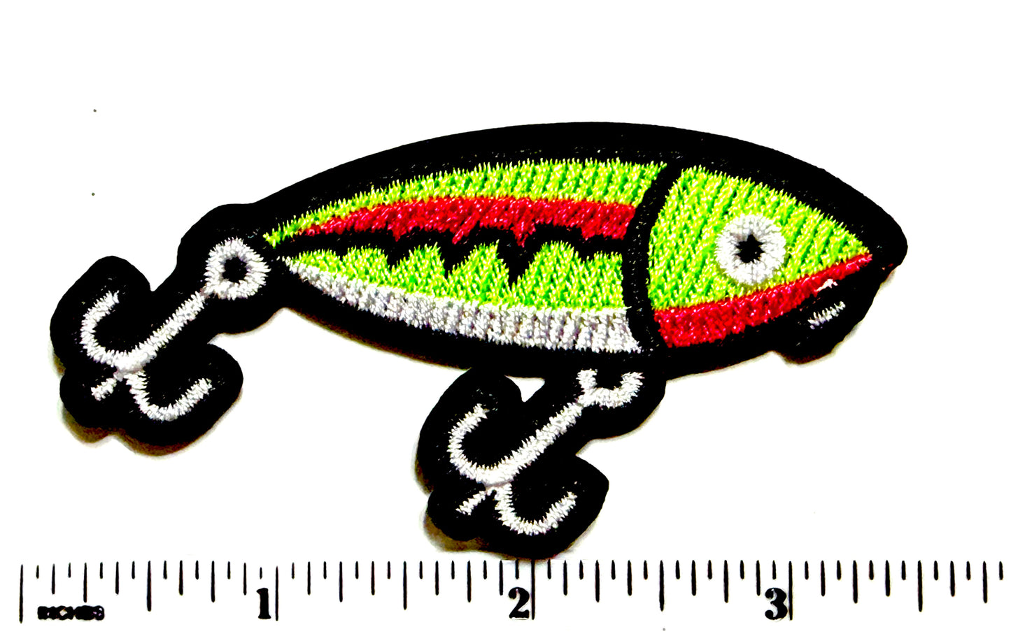 Fishing Gear neon patches - Embroidered Iron On Patches 3”