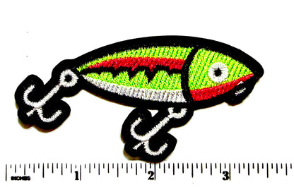 Fishing Gear neon patches - Embroidered Iron On Patches 3”