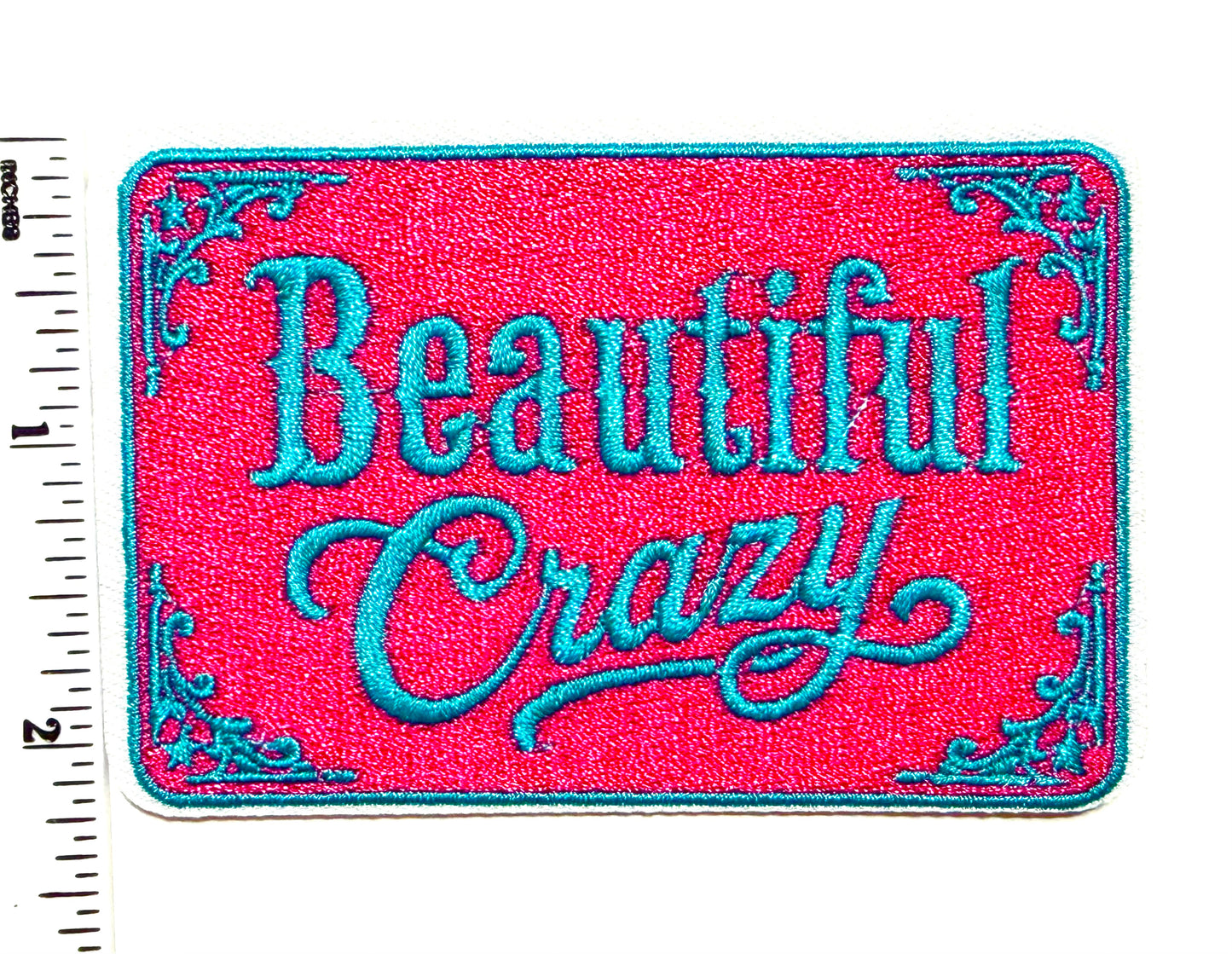 Beautiful Crazy hot pink patch - Embroidered Iron On Patch 3.5”