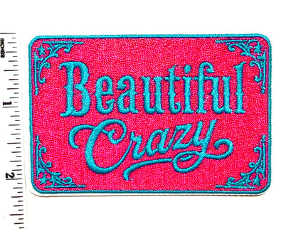 Beautiful Crazy hot pink patch - Embroidered Iron On Patch 3.5”