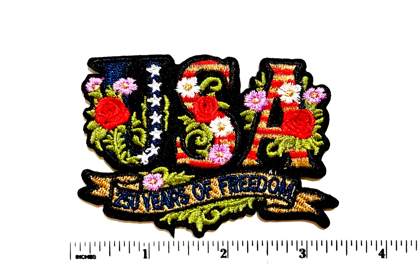 USA 250 Years of Freedom patriotic patch - Embroidered Iron On Patch 3.5”