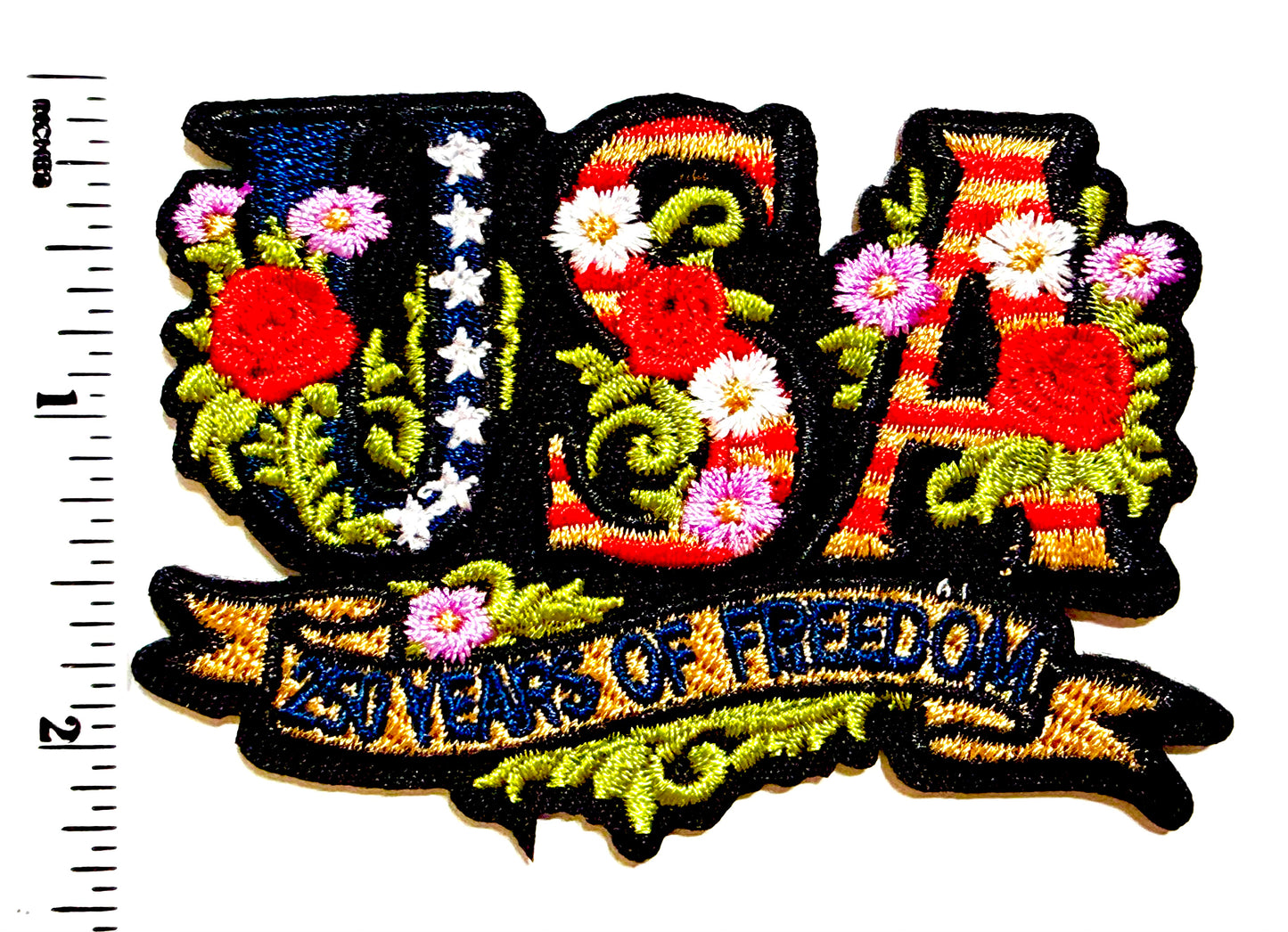 USA 250 Years of Freedom patriotic patch - Embroidered Iron On Patch 3.5”