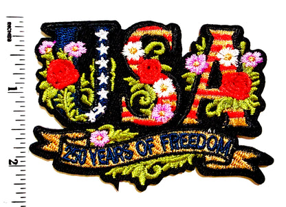 USA 250 Years of Freedom patriotic patch - Embroidered Iron On Patch 3.5”