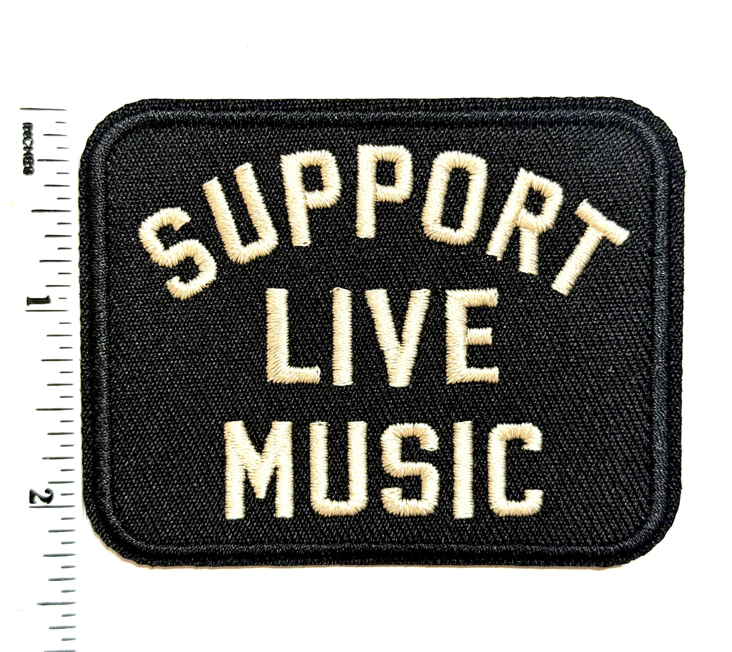 Support Live Music patch Embroidered Iron On Patch 3”