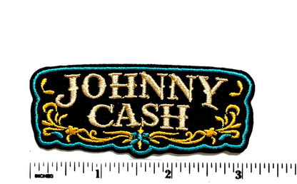 Johnny Cash patch- Embroidered Iron On Patch 3”