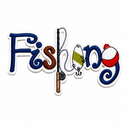 Fishing patch - Embroidered Iron on patch
