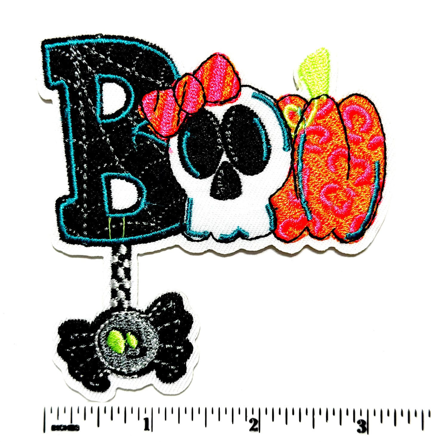 Boo Halloween patch - Embroidered Iron on patch 3.25”