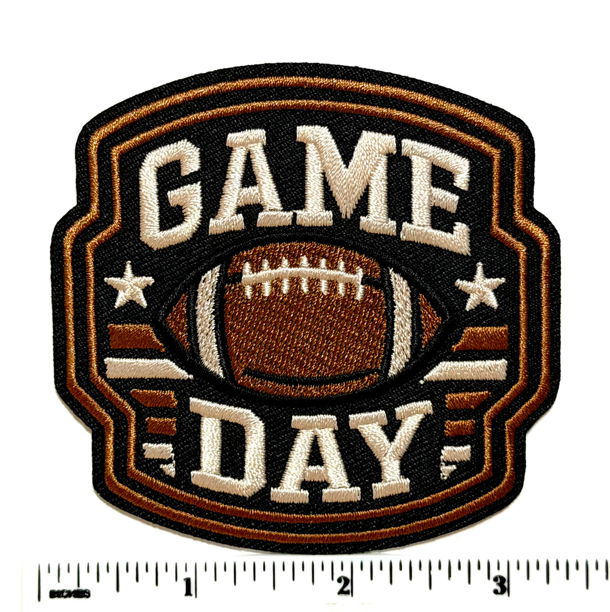 Game Day football patch - Embroidered Iron On Patch 3.25”