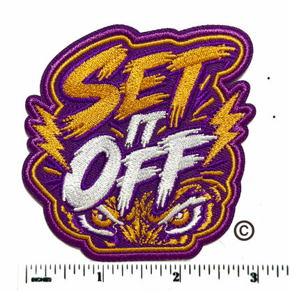 Set it Off Purple & Gold Tigers patch - Embroidered Iron on patch 3”