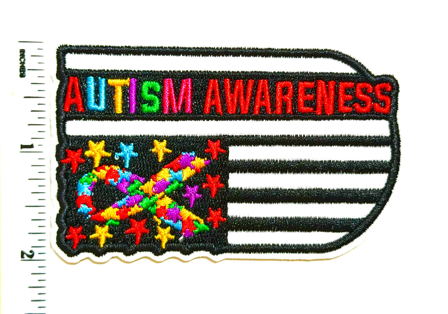 Autism Awareness patch - Embroidered Iron On Patch 3.25”