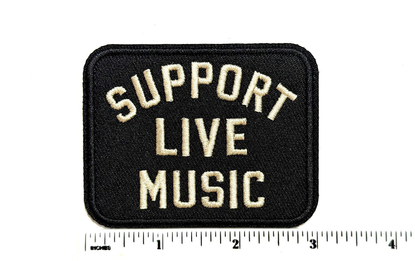 Support Live Music patch Embroidered Iron On Patch 3”