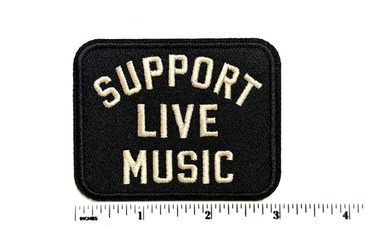 Support Live Music patch Embroidered Iron On Patch 3”