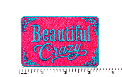 Beautiful Crazy hot pink patch - Embroidered Iron On Patch 3.5”