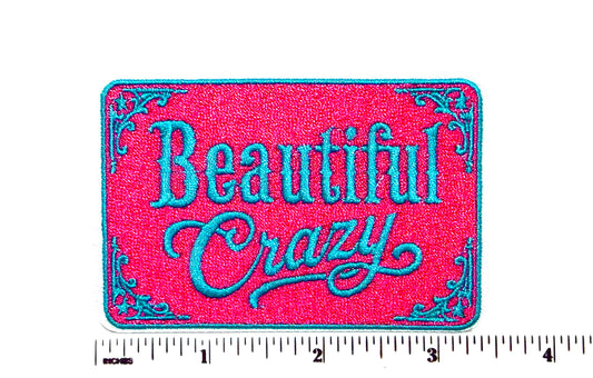 Beautiful Crazy hot pink patch - Embroidered Iron On Patch 3.5”