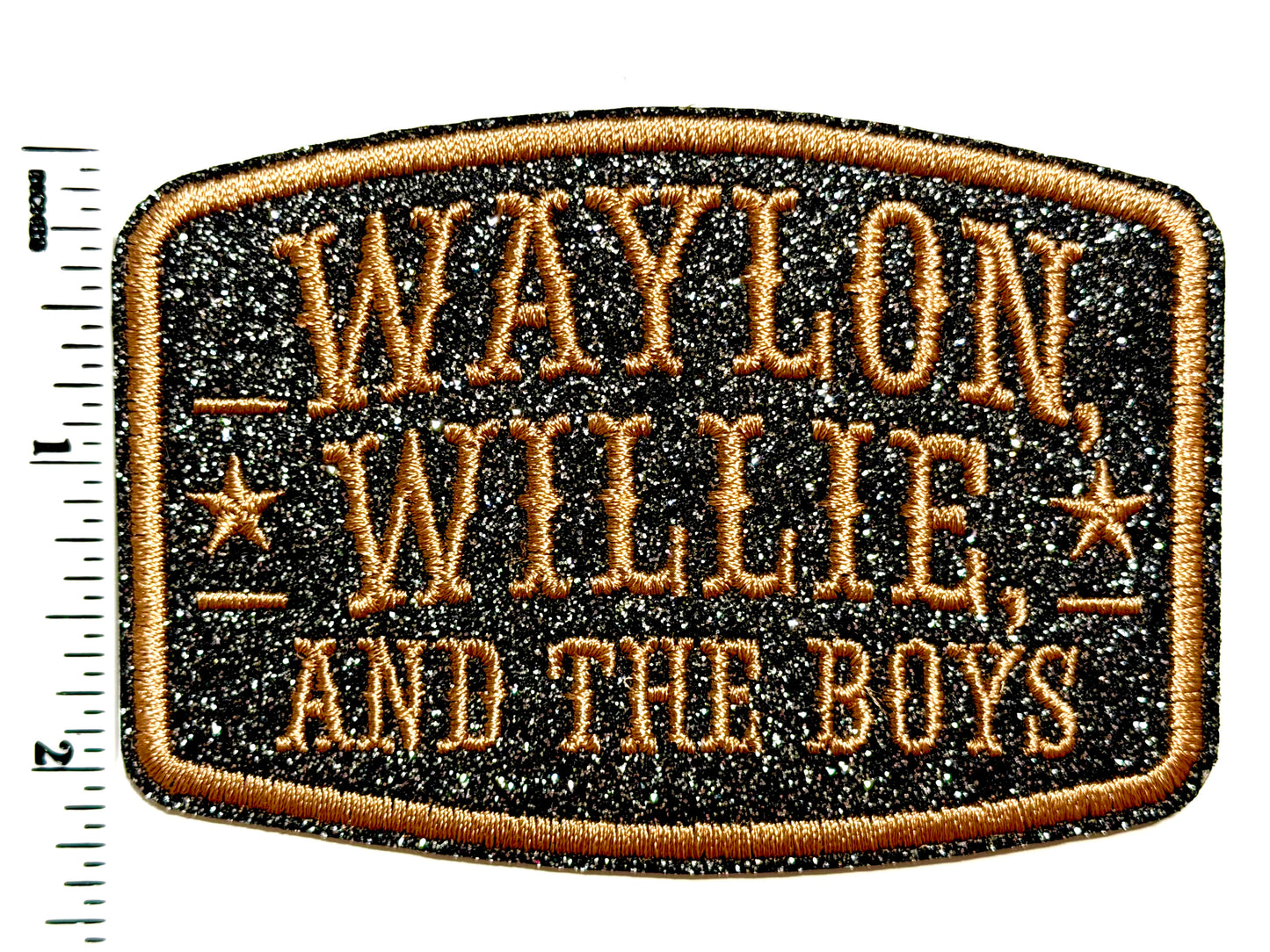 Waylon, Willie and the Boys - Embroidered Iron On Patch 3.5”