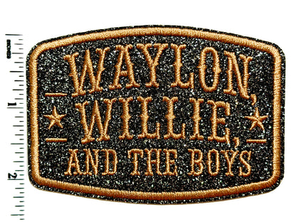 Waylon, Willie and the Boys - Embroidered Iron On Patch 3.5”