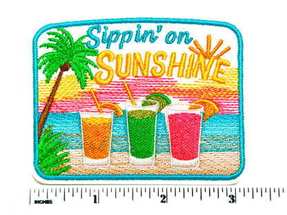 Sippin’ on Sunshine - Embroidered Iron On Patch 3”