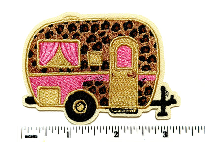 Camping patches - Glamping leopard print Iron On Patch