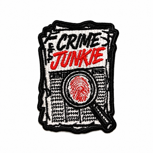 Crime Junkie - Embroidered Iron On Patch 2.75”