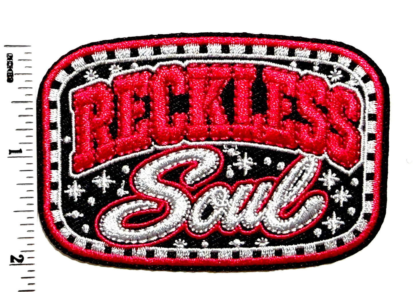 Reckless Soul patch - Embroidered Iron on appliqué 3.25”